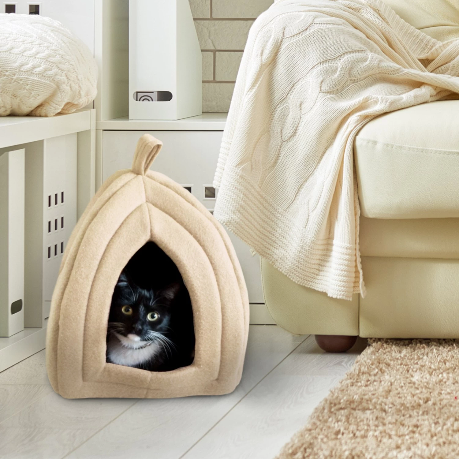 Pet Adobe Soft Enclosed Igloo Cat Bed 6 Pet Adobe Soft Enclosed Igloo Cat Bed - Image 4
