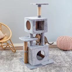 Two By Two The Empire Cat Tree, Medium, Grey -Cat Products Store 346909 PT3. AC SS1800 V1638315170