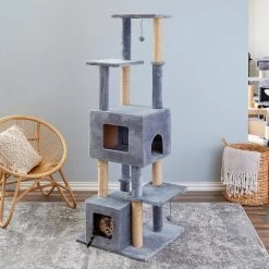 Two By Two The Honeycrisp Cat Tree, Large, Grey -Cat Products Store 346921 PT3. AC SS1800 V1638310595