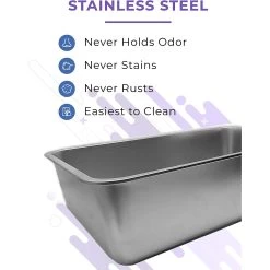 IPrimio Stainless Steel Cat Litter Box, X-Large -Cat Products Store 352817 PT2. AC SS1800 V1642529486