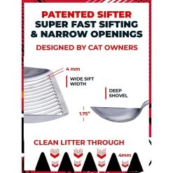 IPrimio Polished Aluminum, Cat Scooper, X-Large -Cat Products Store 352826 PT5. AC SS1800 V1642529798