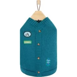 Frisco Teal Button Down Dog & Cat Sweater -Cat Products Store 353580 PT4. AC SS1800 V1659727011