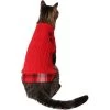 Frisco Plaid Cable Knit Dog & Cat Sweater