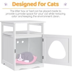 Yaheetech End Table Cat Litter Box Enclosure With Wooden Structure Open Shelf -Cat Products Store 354090 PT4. AC SS1800 V1697756647