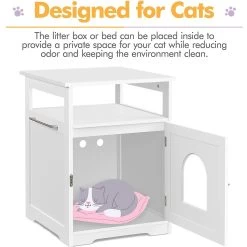 Yaheetech End Table Cat Litter Box Enclosure With Wooden Structure Open Shelf -Cat Products Store 354090 PT5. AC SS1800 V1639760803