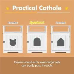 Yaheetech End Table Cat Litter Box Enclosure With Wooden Structure Open Shelf -Cat Products Store 354090 PT7. AC SS1800 V1639760637