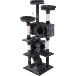 Coziwow By Jaxpety 60-in Tower House Cat Trees, Black 12 Coziwow By Jaxpety 60-in Tower House Cat Trees, Black -Cat Products Store 355080 PT1. AC SS1800 V1642806408