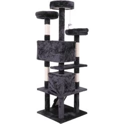Coziwow By Jaxpety 60-in Tower House Cat Trees, Black 13 Coziwow By Jaxpety 60-in Tower House Cat Trees, Black -Cat Products Store 355080 PT2. AC SS1800 V1642803733