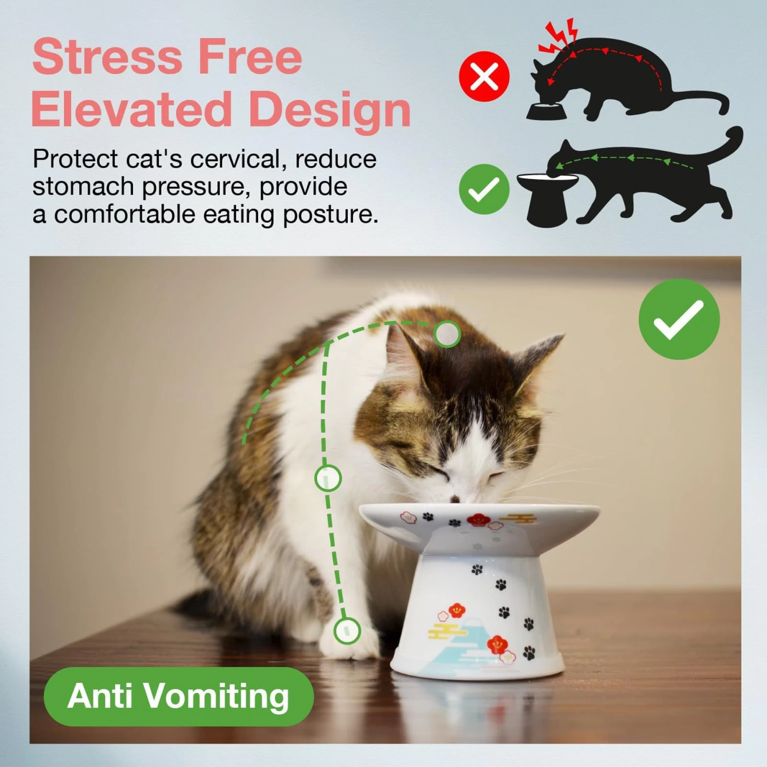 Necoichi Extra Wide Raised Cat Food Bowl 4 Necoichi Extra Wide Raised Cat Food Bowl - Image 2