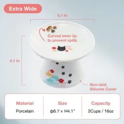 Necoichi Extra Wide Raised Cat Food Bowl 11 Necoichi Extra Wide Raised Cat Food Bowl -Cat Products Store 357119 PT3. AC SS1800 V1657657126