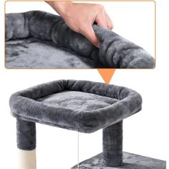 Yaheetech 3 Tiers 42-in Plush Cat Tower With Double Cat Condo -Cat Products Store 358005 PT4. AC SS1800 V1642693930