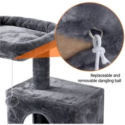 Yaheetech 3 Tiers 42-in Plush Cat Tower With Double Cat Condo -Cat Products Store 358005 PT5. AC SS1800 V1642694181