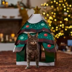 Frisco Holiday Christmas Tree Cardboard Cat House -Cat Products Store 360879 PT4. AC SS1800 V1695648149