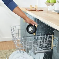 Frisco Cat Face Elevated Bamboo Non-Skid Ceramic Cat Bowl, Black, 1 Cups -Cat Products Store 363383 PT6. AC SS1800 V1657657267