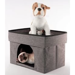 Precious Tails Home Base Rectangular 2-Tier Collapsible Cat Cave -Cat Products Store 366632 PT5. AC SS1800 V1644368828