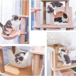 Catry 75-in Scratching Posts Condo Cat Tree, Beige -Cat Products Store 373043 PT4. AC SS1800 V1647027995