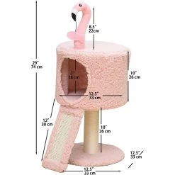 Catry 32-in Flamingo Design With Sisal Scratching Post Cat Tree, Pink 13 Catry 32-in Flamingo Design With Sisal Scratching Post Cat Tree, Pink -Cat Products Store 373047 PT2. AC SS1800 V1647010901