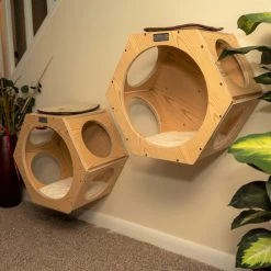 Armarkat Real Wood Cat Wall Additions, Natural Beige, 2 Count