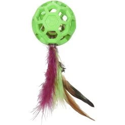JW Pet Cataction Feather Ball With Bell Cat Toy