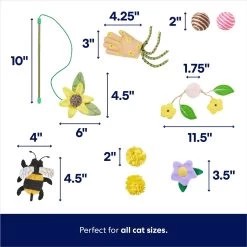 Frisco Spring Plush, Teaser, Ball & Tunnel Variety Pack Cat Toy With Catnip, 10 Count -Cat Products Store 541590 PT2. AC SS1800 V1672936931