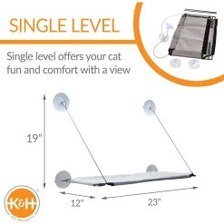 K&H Pet Products Window Lounger Cat Perch, Natural, 12x23-in -Cat Products Store 613502 PT1. AC SS1800 V1659709762