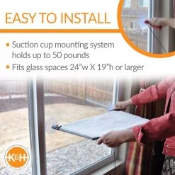 K&H Pet Products Window Lounger Cat Perch, Natural, 12x23-in -Cat Products Store 613502 PT4. AC SS1800 V1659709709