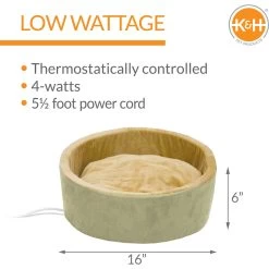 K&H Pet Products Thermo-Kitty Bed Indoor Heated Cat Bed -Cat Products Store 61594 PT1. AC SS1800 V1657660701