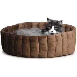 K&H Pet Products Lazy Cup Cat Bed, Tan/Mocha
