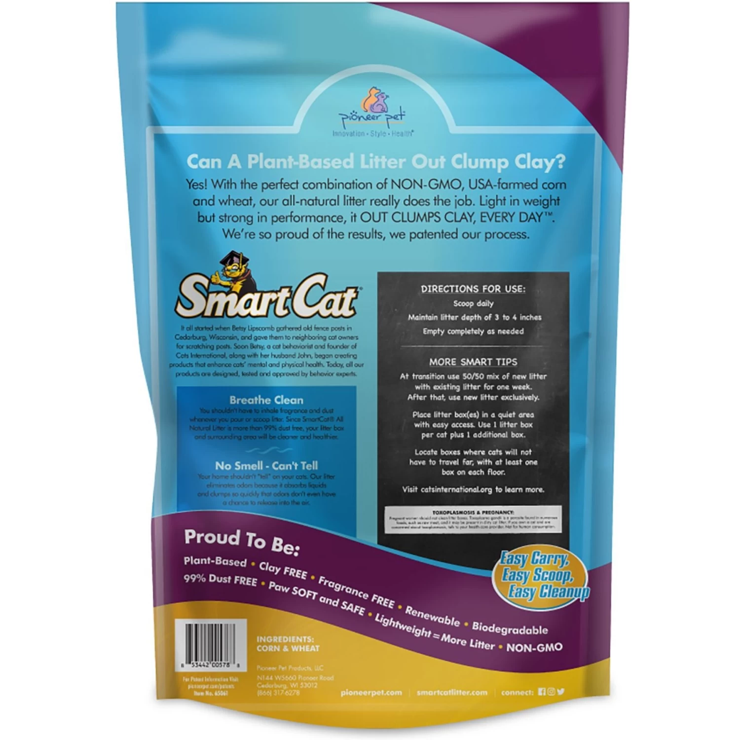 SmartCat All Natural Lightweight Corn & Wheat Clumping Cat Litter 4 SmartCat All Natural Lightweight Corn & Wheat Clumping Cat Litter - Image 2
