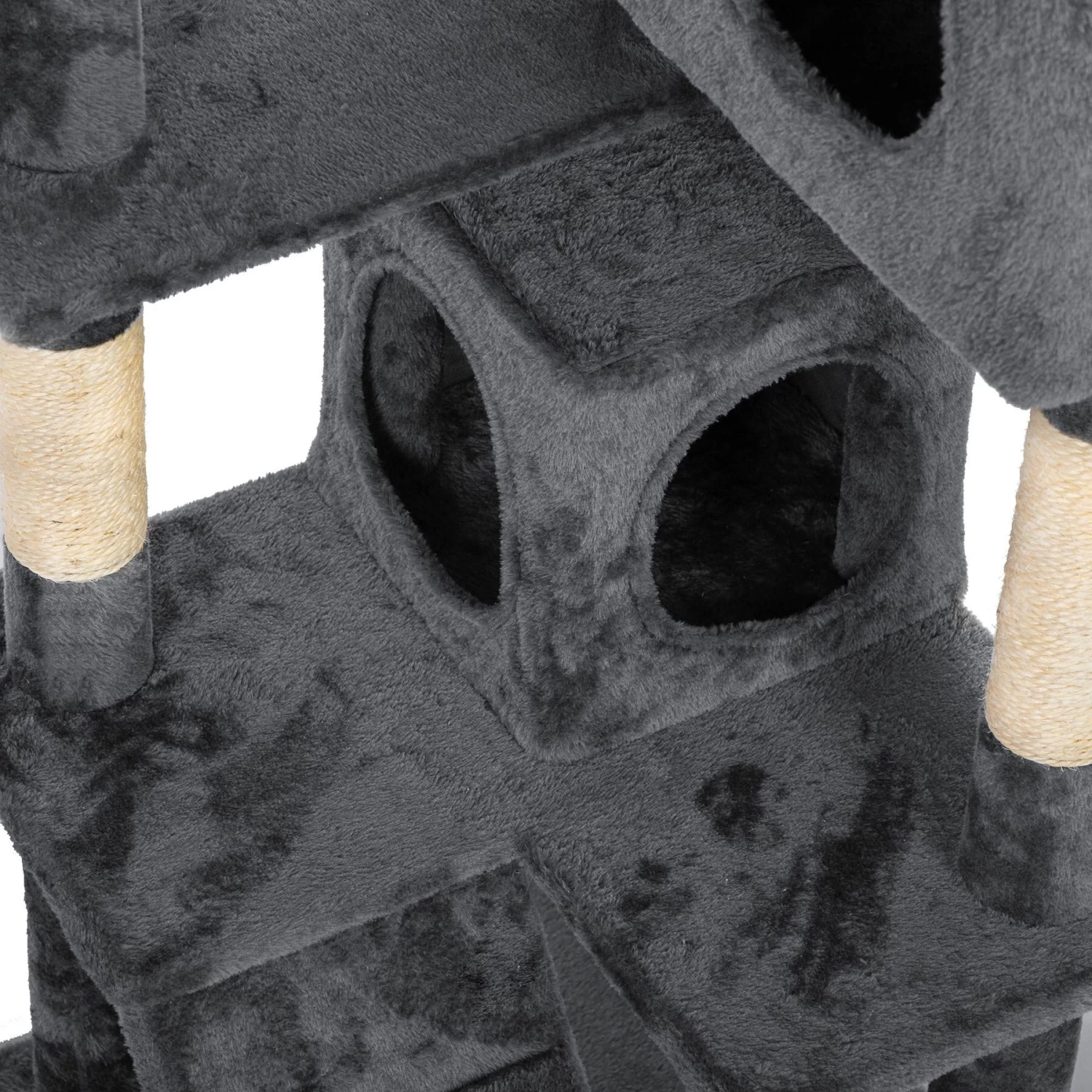 Coziwow 60-in Scratching Posts & Toys Cat Tree & Condo, Grey 7 Coziwow 60-in Scratching Posts & Toys Cat Tree & Condo, Grey - Image 5