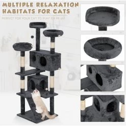 Coziwow 60-in Scratching Posts & Toys Cat Tree & Condo, Grey 17 Coziwow 60-in Scratching Posts & Toys Cat Tree & Condo, Grey -Cat Products Store 666062 PT6. AC SS1800 V1668456945