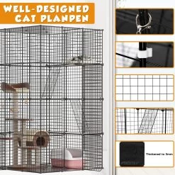 Coziwow DIY 4-Door Large Cat Cage Playpen, Black, 72-in -Cat Products Store 677126 PT5. AC SS1800 V1680113542