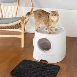 Hanamya Cat Front Entry Top Exit Cat Litter Box With Scoop, X-Large -Cat Products Store 677158 PT1. AC SS1800 V1680728860