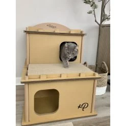 Petique Feline Villa Cat House, Tan -Cat Products Store 688390 PT6. AC SS1800 V1666650039