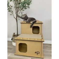 Petique Feline Villa Cat House, Tan -Cat Products Store 688390 PT7. AC SS1800 V1666652113