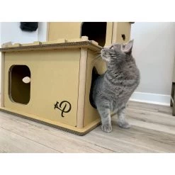 Petique Feline Villa Cat House, Tan -Cat Products Store 688390 PT8. AC SS1800 V1666649857