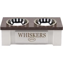 GrooveThis Woodshop Personalized Cat Feeder Station, 2-cup