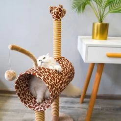 ZEZE Giraffe Tree With Tunnel & Scratcher Cat Furniture, Large -Cat Products Store 700534 PT2. AC SS1800 V1668024638