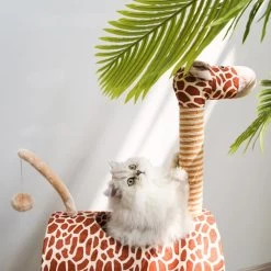 ZEZE Giraffe Tree With Tunnel & Scratcher Cat Furniture, Large -Cat Products Store 700534 PT3. AC SS1800 V1668024632