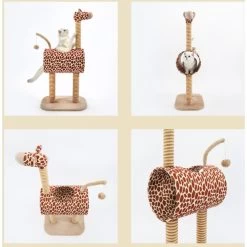 ZEZE Giraffe Tree With Tunnel & Scratcher Cat Furniture, Large -Cat Products Store 700534 PT6. AC SS1800 V1668024570