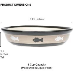PetRageous Designs City Pets Oval Fish Ceramic Cat Dish -Cat Products Store 70241 PT1. AC SS1800 V1660339244