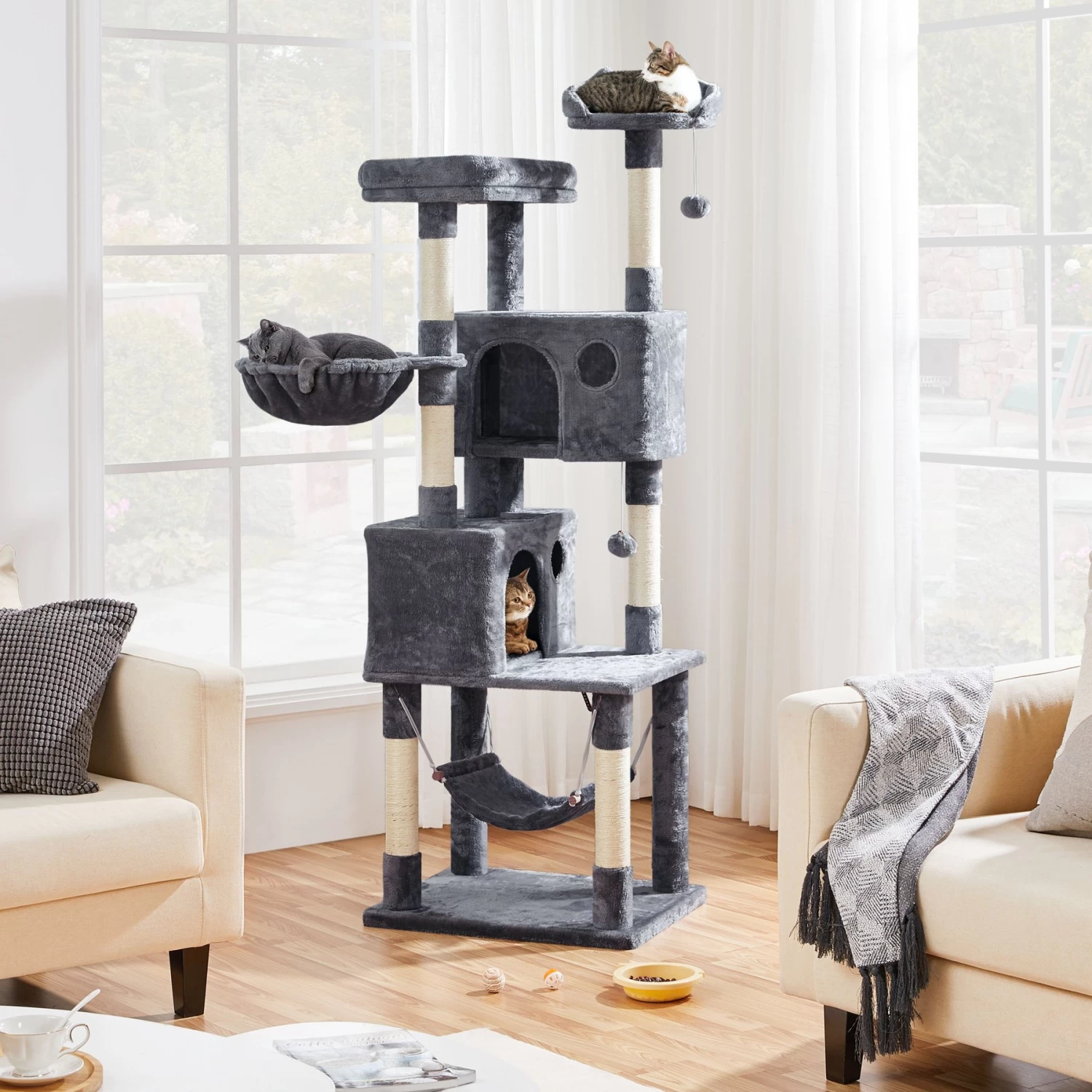 Yaheetech 73-in Multi-Level Cat Tree 3 Yaheetech 73-in Multi-Level Cat Tree
