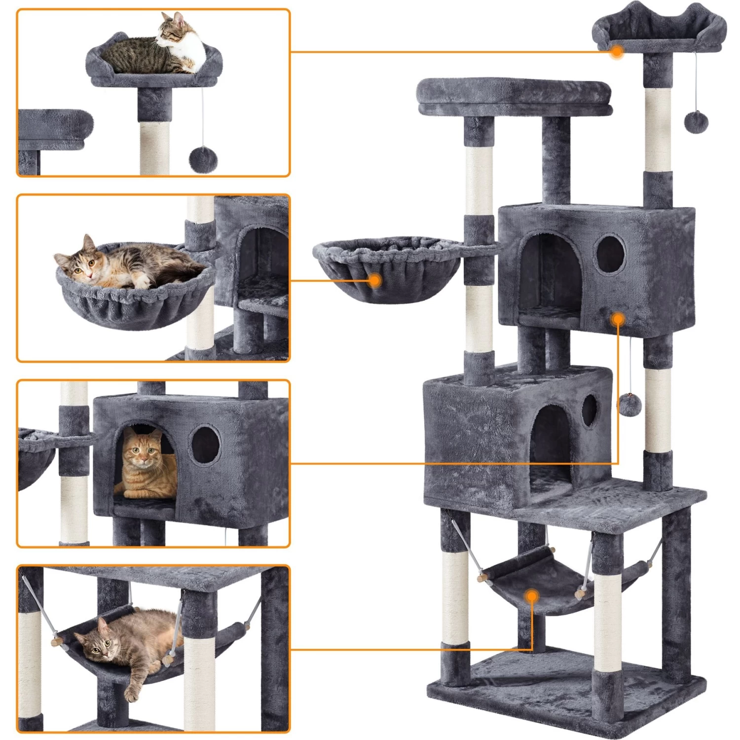 Yaheetech 73-in Multi-Level Cat Tree 6 Yaheetech 73-in Multi-Level Cat Tree - Image 4