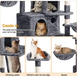 Yaheetech 76.5-in Tree With 3 Condos Cat Tree 14 Yaheetech 76.5-in Tree With 3 Condos Cat Tree -Cat Products Store 705086 PT3. AC SS1800 V1686153623