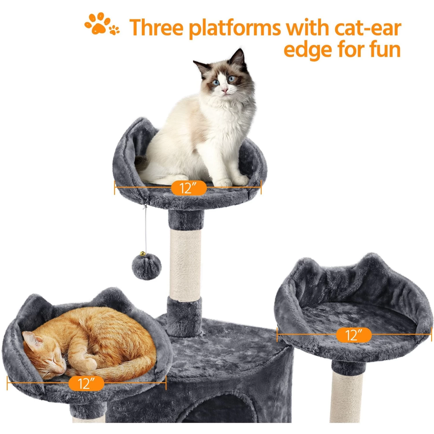 Yaheetech 76.5-in Tree With 3 Condos Cat Tree 7 Yaheetech 76.5-in Tree With 3 Condos Cat Tree - Image 5