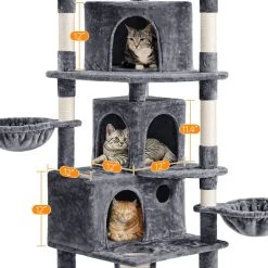 Yaheetech 76.5-in Tree With 3 Condos Cat Tree 16 Yaheetech 76.5-in Tree With 3 Condos Cat Tree -Cat Products Store 705086 PT5. AC SS1800 V1686153742