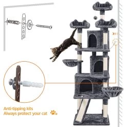Yaheetech 76.5-in Tree With 3 Condos Cat Tree 19 Yaheetech 76.5-in Tree With 3 Condos Cat Tree -Cat Products Store 705086 PT8. AC SS1800 V1686153622