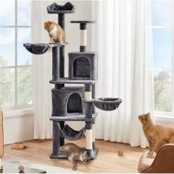 Yaheetech 69-in 4-Level Plush Cat Tree