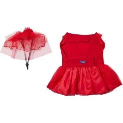 Frisco Red Ruffle Dog & Cat Dress + Headpiece -Cat Products Store 707286 PT5. AC SS1800 V1689277340