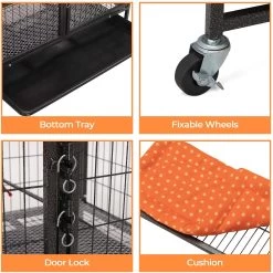 Coziwow 3-Door Heavy Duty Cat Cage Playpen With Wheels -Cat Products Store 712878 PT4. AC SS1800 V1681925093
